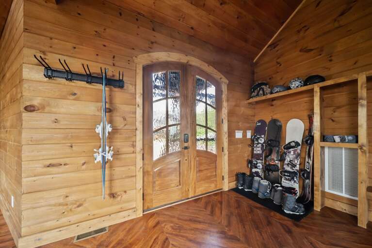 Foyer has Plenty of Gear Storage (Gear NOT included, for photo purposes Only)