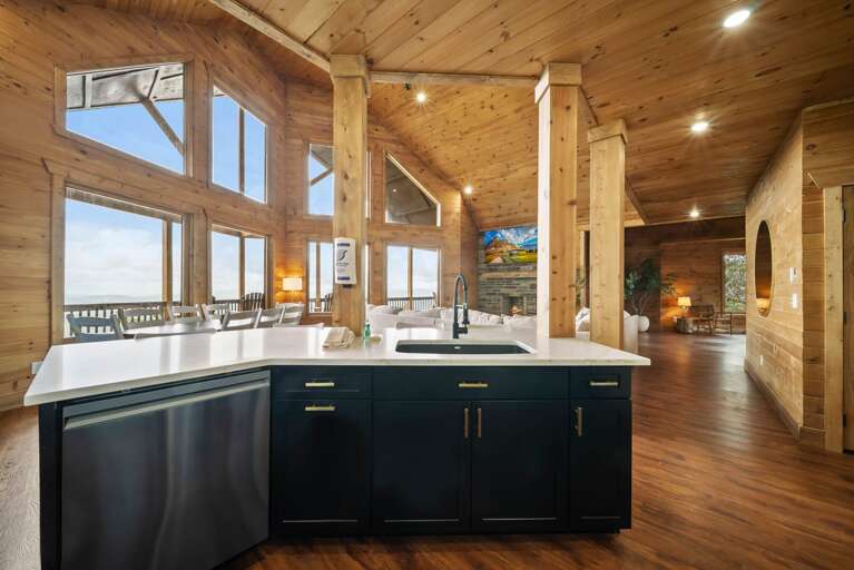 Large Kitchen Island with Sink and Dishwasher