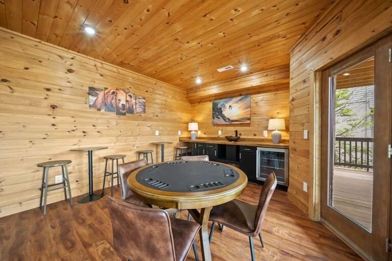 Wet Bar, Poker Table and High Top Tables