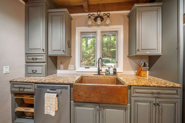 Copper Basin Sink in the Well-Stocked Kitchen