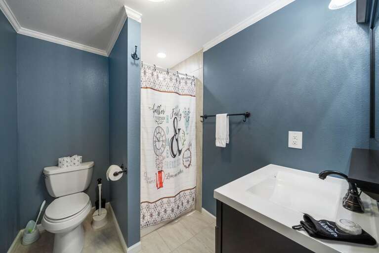 Lower Level Full Bathroom with Step-In Shower