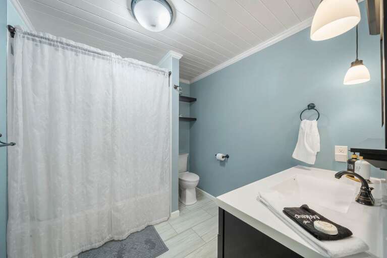 Main Floor Shared Hallway Bathroom with Tub and Shower Combo