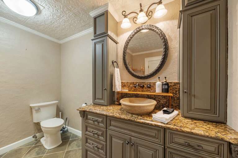 Master Bathroom Vanity with Vessel Sink