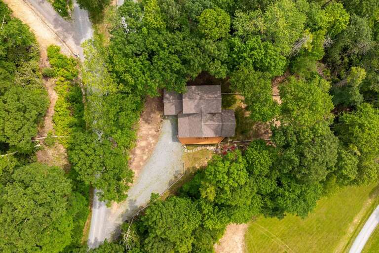 Looking Down on The Cabin At Cool Springs