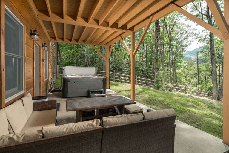 Lower Level Patio with Hot Tub and Seating Lower Level Patio with Hot Tub and Seating