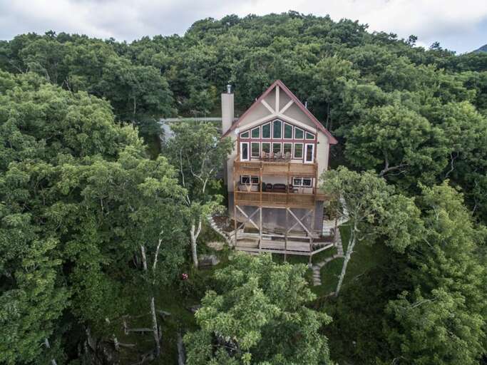 Rear Aerial View of Deerwood Retreat