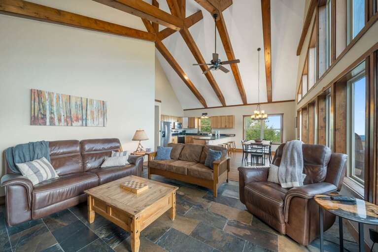 Vaulted Ceiling with Exposed Beams