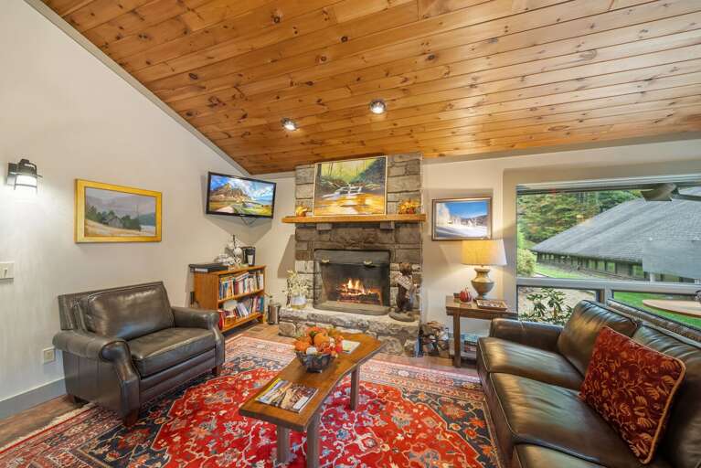 Community Lounge with Fireplace and TV