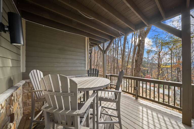 Seating and Seasonal Views from the Deck