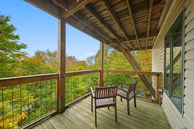Deck with Seating in the Private Wooded Setting Deck with Seating in the Private Wooded Setting