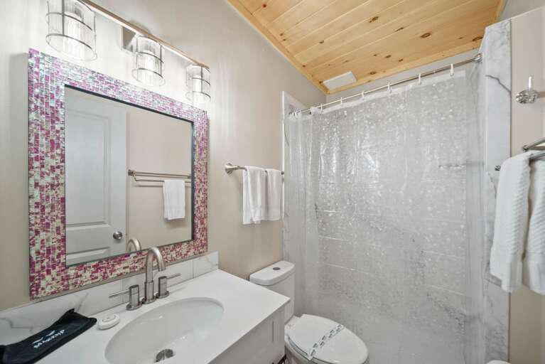 Lower Level Full Bathroom with Tub and Shower Combo