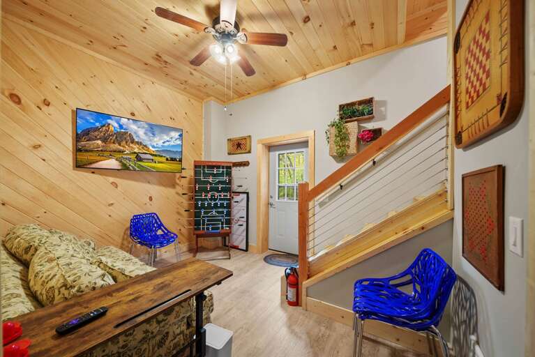 Lower Level Game Area with Foosball, Couch and TV