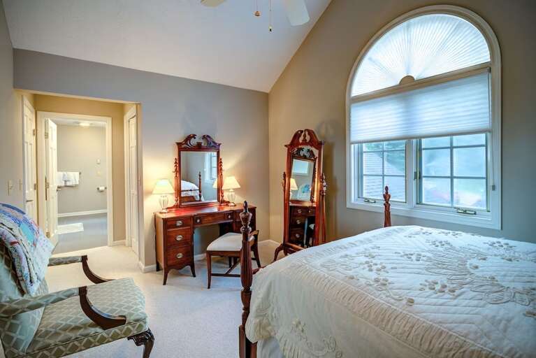 Vanity and Jack-and-Jill Bathroom in the Upper Level Bedroom
