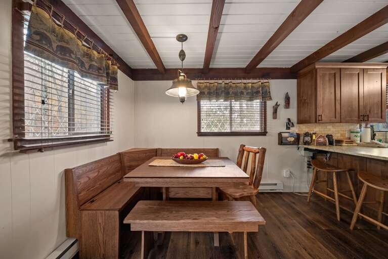 Dining Area with Wood Dining Table and Bench Seating
