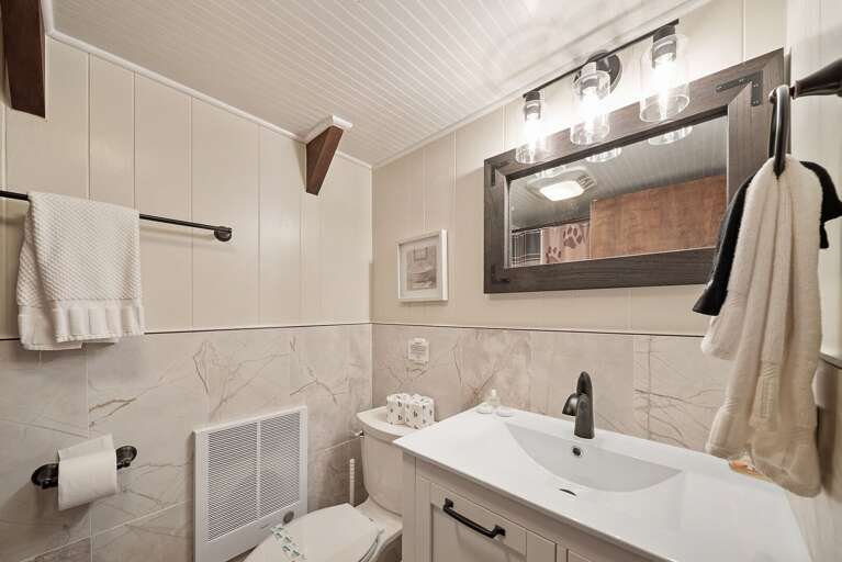 Upper Level Hallway Bathroom with Step In Shower