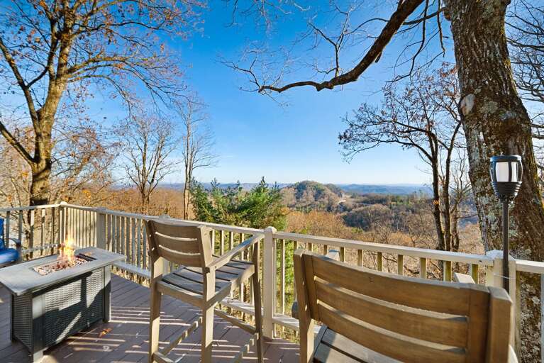 Gas Fire Table on the Deck