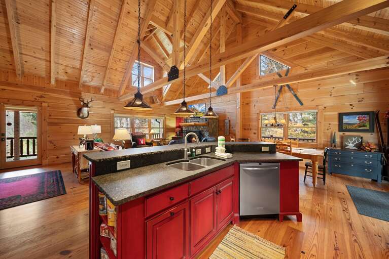 Functional Kitchen with Center Island Sink and Dishwasher