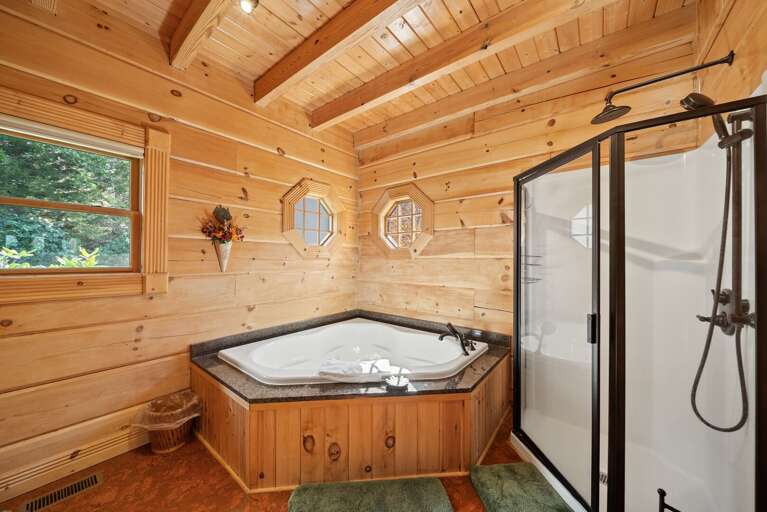 Jetted Tub and Level Entry Shower in the Master