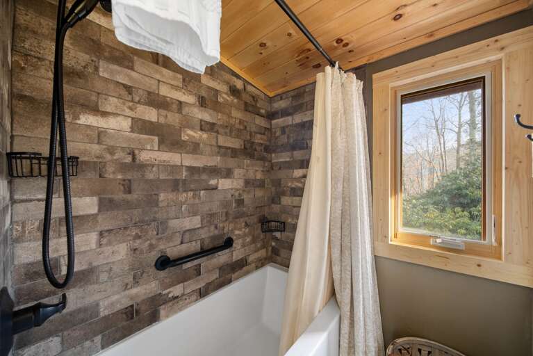 Beautiful Stone Work in the Upper Level Bathroom