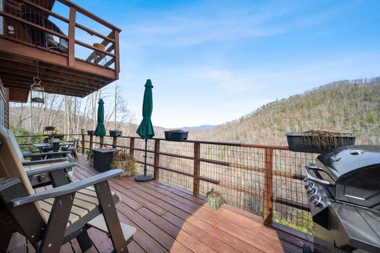 Gas Grill, Gas Fire Table, and Outdoor Seating