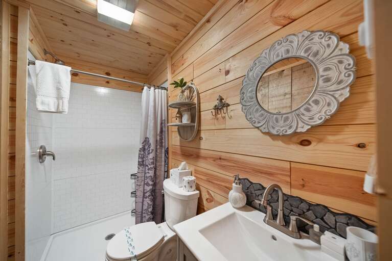 Lower Level Bathroom with a Step-In Shower