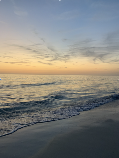 Sunset Seascape, Subtle Shades Splash Serenely, Shore Softly Sweeps