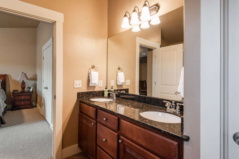 Bear Hollow 5557: Reflective sink area with a sleek mirror, perfect for morning routines. Bear Hollow 5557: Reflective sink area with a sleek mirror, perfect for morning routines.