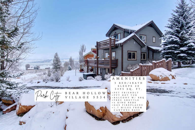 Nestled in a serene winter wonderland near Park City, this spacious retreat offers mountain views, cozy fireplaces, and easy access to world-class skiing adventures.