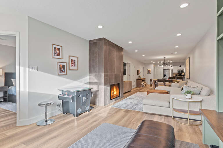 Prospector Lodge 536: Arcade game table for extra fun in this perfect gathering area.