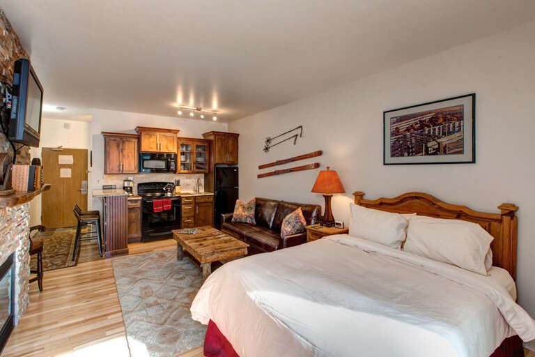 Cozy Studio: Queen bed, sofa bed, kitchen, and center table Cozy Studio: Queen bed, sofa bed, kitchen, and center table