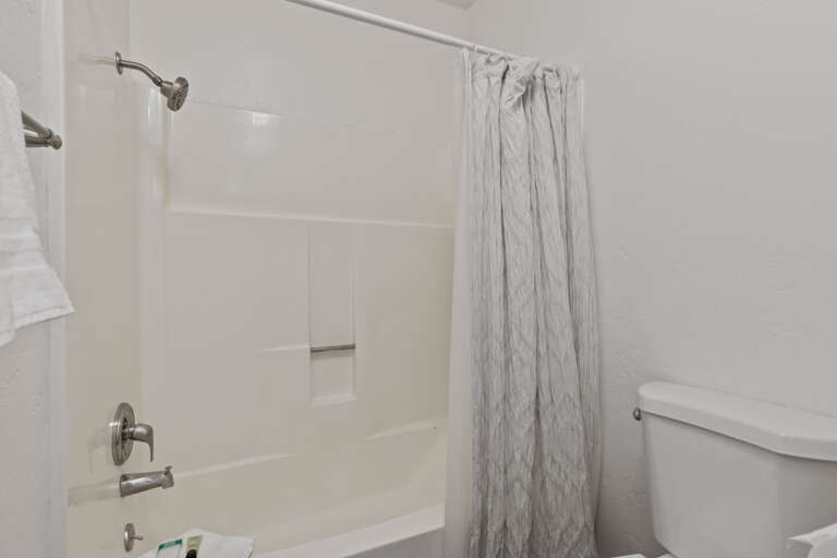 Relaxing soak awaits in this convenient tub shower combo. Relaxing soak awaits in this convenient tub shower combo.