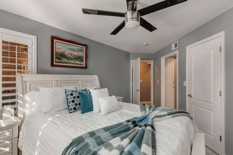 Cozy bed with private bathroom for ultimate relaxation.