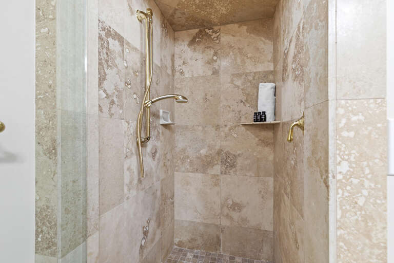 Shower Area: "Sleek and modern design for a refreshing experience."