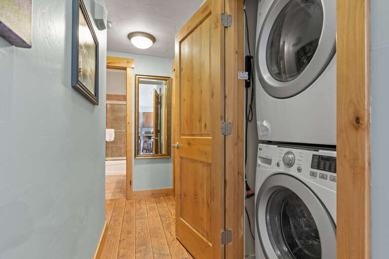 Your in-unit washer and dryer mean you can pack light and keep everything fresh throughout your stay, all tucked neatly within your cozy mountain retreat.