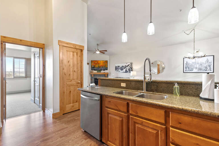 Bear Hollow Lodges 1313:  Just off the great room and kitchen lies the private primary bedroom suite,