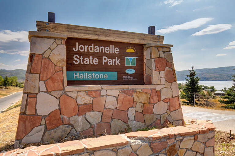 The property is located near Jordanelle State Park, a scenic outdoor recreation area featuring a large reservoir surrounded by rolling hills and natural terrain.