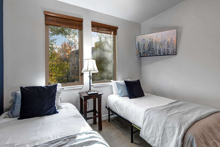 Crestview Commons A207:  Bedroom 2 offers two cozy twin beds and a smart TV.