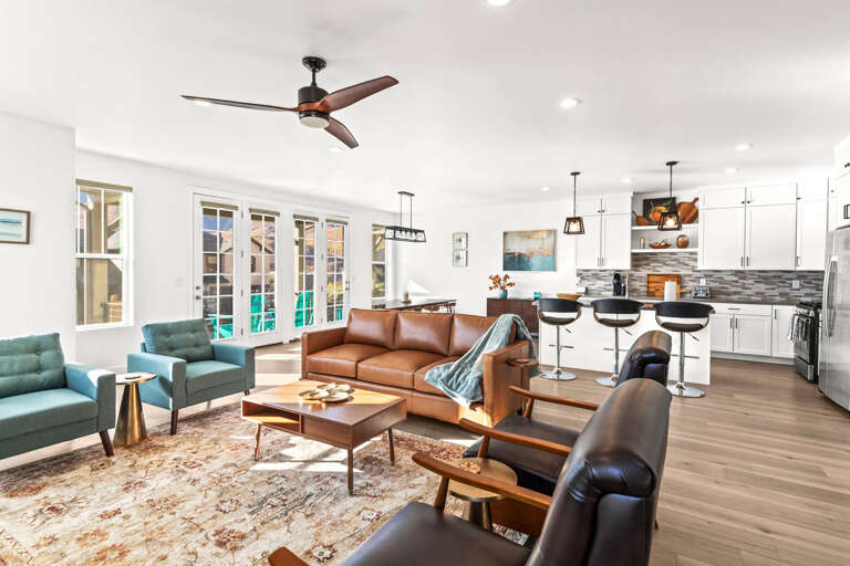 Jordanelle Ridge 499: Comfortable sofa with two chairs and two recliners.