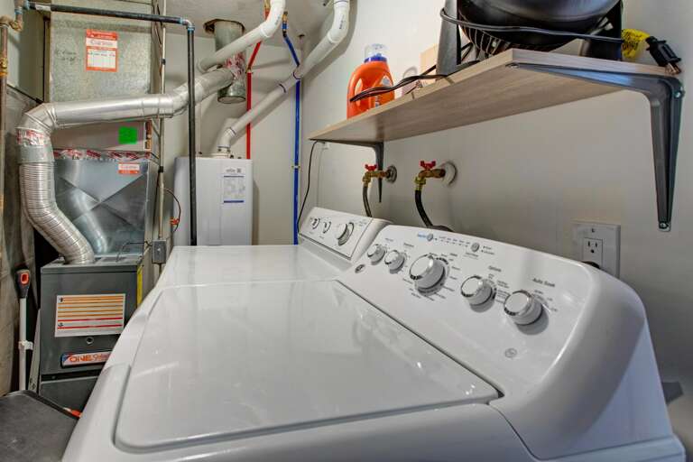 Full-size washer and dryer at your disposal, with laundry supplies and utility hookups all set to keep your stay convenient.
