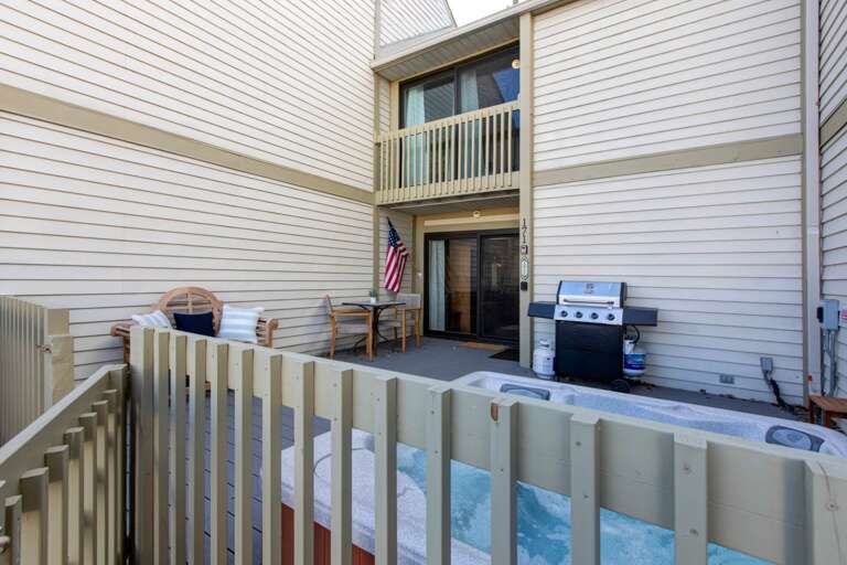 Unwind in your private hot tub on the deck, with a grill ready for perfect evening cookouts after busy adventure days.