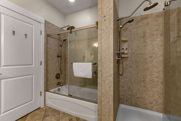 Dual bathtub and shower combo provides flexibility for your comfort, with elegant fixtures and modern finishes to make every routine feel like a retreat.