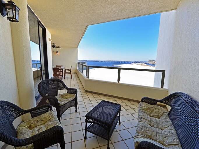 Covered Balcony with sweeping views!