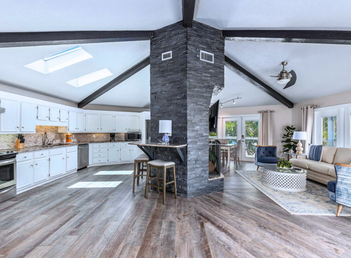 2nd Floor - Open-Concept Living Area: Spacious kitchen, dining area, and comfortable seating for gatherings.