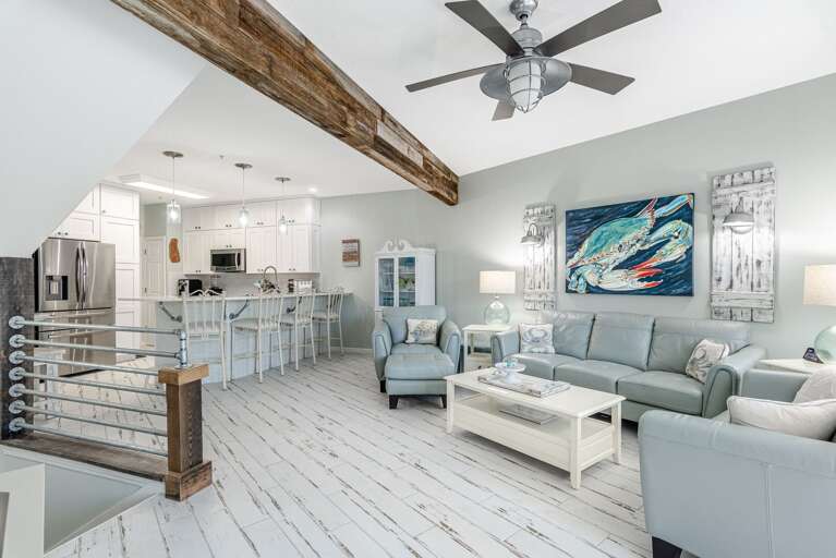 Interior Of A Living Room With Kitchen Area Interior Of A Living Room With Kitchen Area