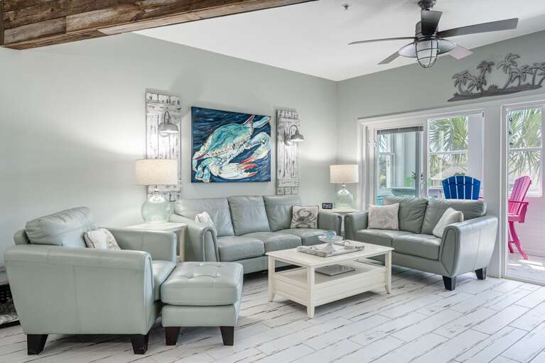 Living Room Interior With Furniture And Beach-themed Decor Living Room Interior With Furniture And Beach-themed Decor