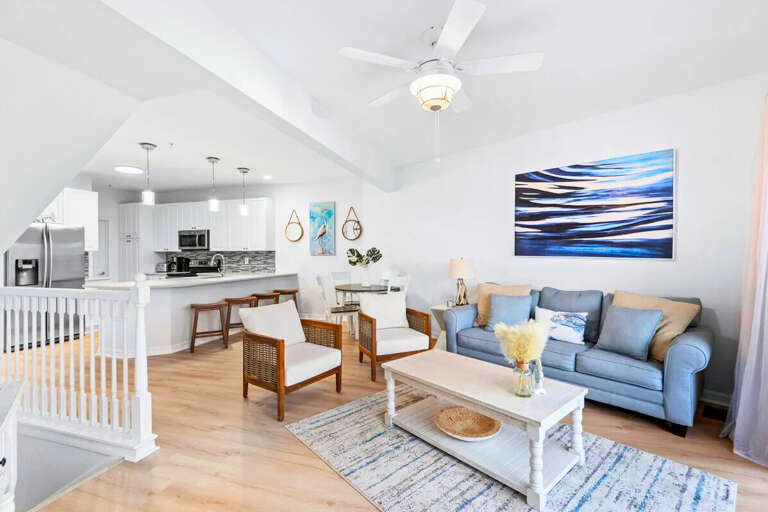 2nd Floor - 🍽️ Open-concept kitchen & living area with sofa sleeper w/ Balcony