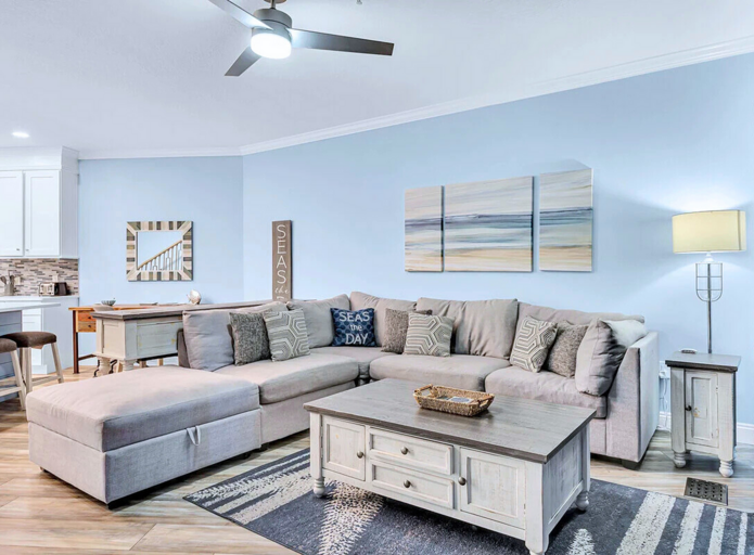 2nd Floor - 🛋️ Spacious Living Room – Cozy sofa, flat-screen TV, and balcony access