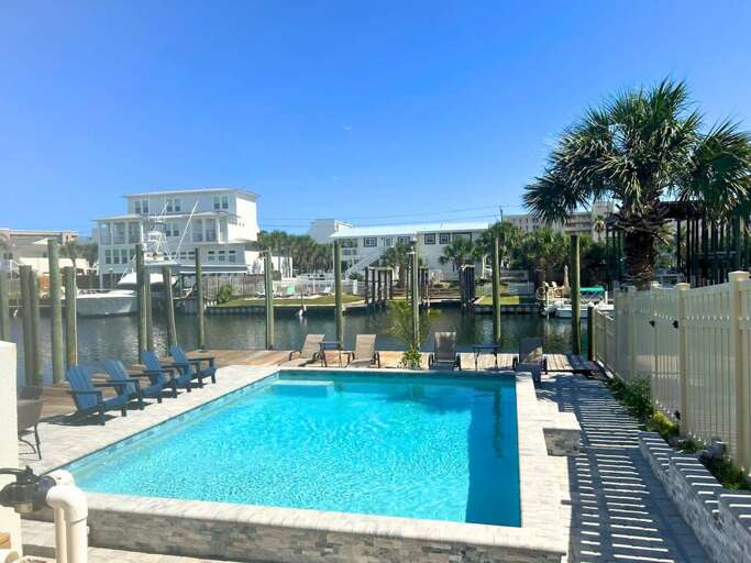 Private Pool Overlooking canal