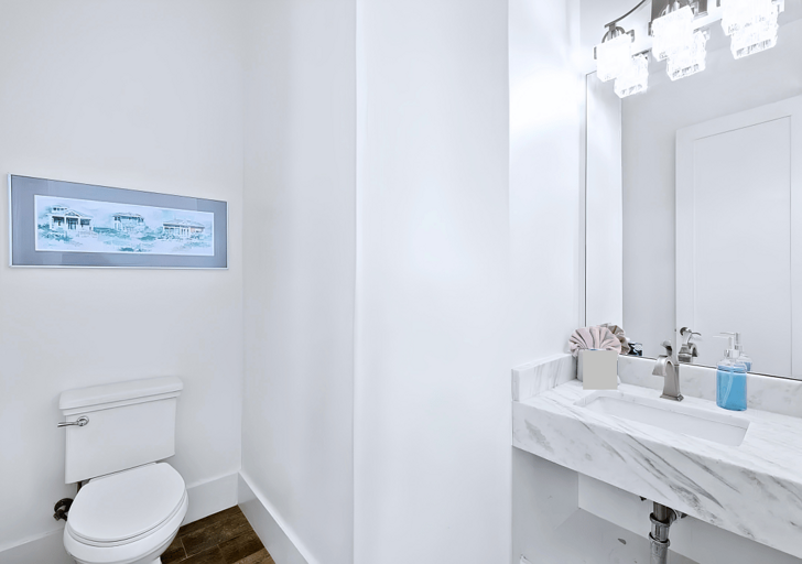 This half bathroom (#10) can easily be accessed from the living and dining area.