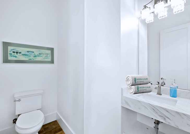 This half bathroom (#10) can easily be accessed from the living and dining area.